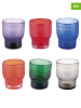 Villa d´Este 6-delige set: glazen "Unique" meerkleurig - 325 ml