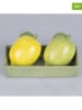 Villa d´Este 3-delige zout- en peperstrooierset "Fruit Life" geel/groen