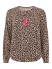 Zwillingsherz Blouse "Wilder Leo" beige/lichtbruin