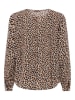 Zwillingsherz Blouse "Wilder Leo" beige/lichtbruin