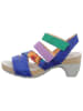 Think! Leren haksandalen blauw/meerkleurig