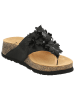 Think! Leren teenslippers zwart