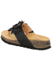 Think! Leren teenslippers zwart