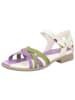 Think! Leren sandalen kaki/wit/paars