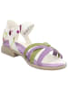 Think! Leder-Sandalen in Khaki/ Weiß/ Lila