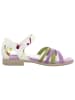 Think! Leren sandalen kaki/wit/paars