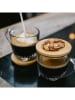 La Rochère France 2-delige set: koffiekoppen "Ouessant" transprant/lichtbruin - 250 ml