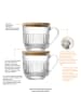 La Rochère France 2er-Set: Kaffeetassen "Ouessant" in Transparent/ Hellbraun - 250 ml