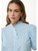 Mexx Bluse in Hellblau/ Weiß