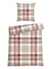 Schiesser Renforcé beddengoedset "Kris" beige/rood