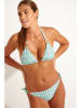 Livia Monte-Carlo Bikini-Oberteil "Camburi" in Türkis/ Weiß