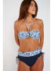 Livia Monte-Carlo Bikini-Hose "Hinoki" in Dunkelblau/ Blau/ Weiß