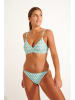 Livia Monte-Carlo Bikini-Oberteil "Camburi" in Türkis/ Weiß