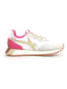 W6YZ Leder-Sneakers in Creme/ Pink