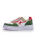 W6YZ Leder-Sneakers in Weiß/ Grün