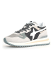 W6YZ Leder-Sneakers in Creme/ Türkis/ Silber