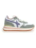 W6YZ Leder-Sneakers in Weiß/ Grün
