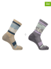 SALOMON 2-delige set: functionele sokken "Out Alps Crew" grijs/beige