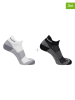 SALOMON Skarpety funkcyjne (2 pary) "Aero Ankle" w kolorze biało-czarnym