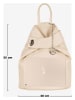Mia Tomazzi Leder-Rucksack in Beige - (B)28 x (H)35 x (T)13 cm