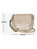 Mia Tomazzi Leren schoudertas beige - (B)23 x (H)18 x (D)7,5 cm
