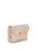 Mia Tomazzi Leren schoudertas "Marostica" beige - (B)26 x (H)21 x (D)10 cm