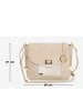 Mia Tomazzi Leren schoudertas "Marostica" beige - (B)26 x (H)21 x (D)10 cm