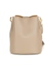 Mia Tomazzi Leren schoudertas "Vepra" beige - (B)20 x (H)23 x (D)14 cm
