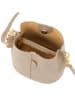 Mia Tomazzi Leder-Umhängetasche "Vepra" in Beige - (B)20 x (H)23 x (T)14 cm