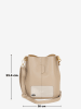 Mia Tomazzi Leder-Umhängetasche "Vepra" in Beige - (B)20 x (H)23 x (T)14 cm