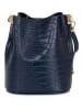 Mia Tomazzi Leder-Umhängetasche in Dunkelblau - (B)20 x (H)24 x (T)15 cm