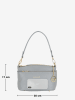 Mia Tomazzi Leren schoudertas "Bardolino" grijs - (B)25 x (H)17 x (D)13 cm