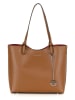 Mia Tomazzi Leder-Schultertasche in Hellbraun - (B)31 x (H)26 x (T)14 cm