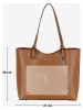 Mia Tomazzi Leren schoudertas lichtbruin - (B)31 x (H)26 x (D)14 cm