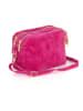 Mia Tomazzi Leder-Umhängetasche in Fuchsia - (B)23 x (H)16 x (T)11 cm
