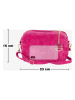 Mia Tomazzi Leder-Umhängetasche in Fuchsia - (B)23 x (H)16 x (T)11 cm