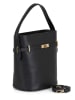 Mia Tomazzi Skórzana torebka "Lattanzio" w kolorze czarnym - 30 x 27 x 16 cm