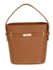 Mia Tomazzi Leder-Henkeltasche "Lattanzio" in Cognac - (B)30 x (H)27 x (T)16 cm