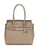 Mia Tomazzi Leder-Henkeltasche "Fraccaroli" in Beige - (B)24 x (H)21 x (T)12 cm