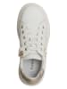 Patrizia Pepe Leder-Sneakers in Weiß/ Gold