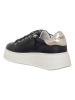 Patrizia Pepe Leren sneakers zwart/goudkleurig