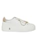 Patrizia Pepe Leren sneakers wit/goudkleurig