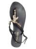 Patrizia Pepe Leder-Zehensandalen in Schwarz