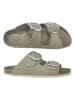 Mandel Leren slippers grijs