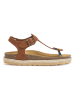 Mandel Leren teensandalen lichtbruin