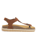 Mandel Leren teensandalen lichtbruin