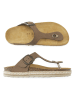 Mandel Leren teenslippers bruin