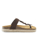 Mandel Leren teenslippers bruin