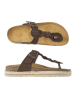 Mandel Leren teenslippers bruin
