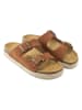Mandel Leren slippers bruin